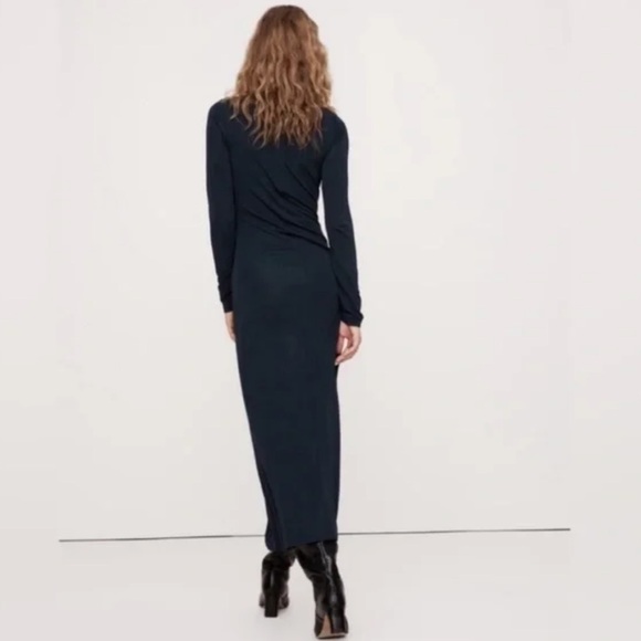 Banana Republic Jersey Knit Twist Front Maxi Dress Black Size S NEW Banana Republic Jersey Knit Twist Front Maxi Dress Black Size S NEW